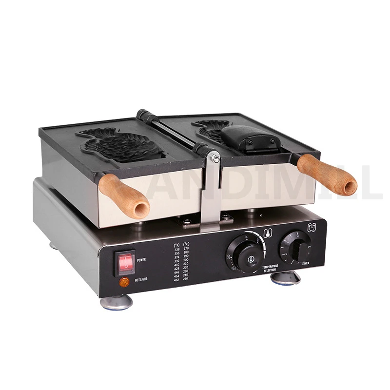 ماكينة صنع وافل الاسماك من Taiyaki ماكينة صنع الوافل على شكل فم الاسماك على شكل الايس كريم ماكينة صنع الوافل المخروطية غير لاصقة