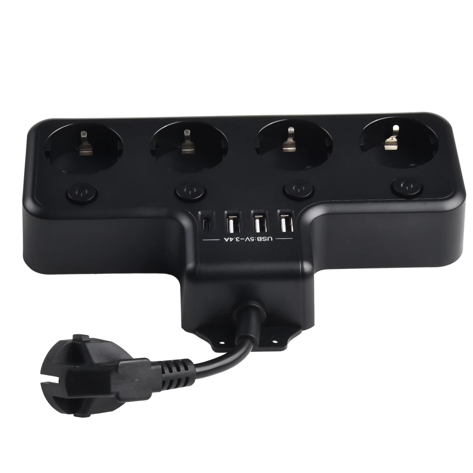 Simultaneously Charge Multiple Devices With This 16A 4000W 4Way Power Strip Including USB Ports And EU Sockets Parts