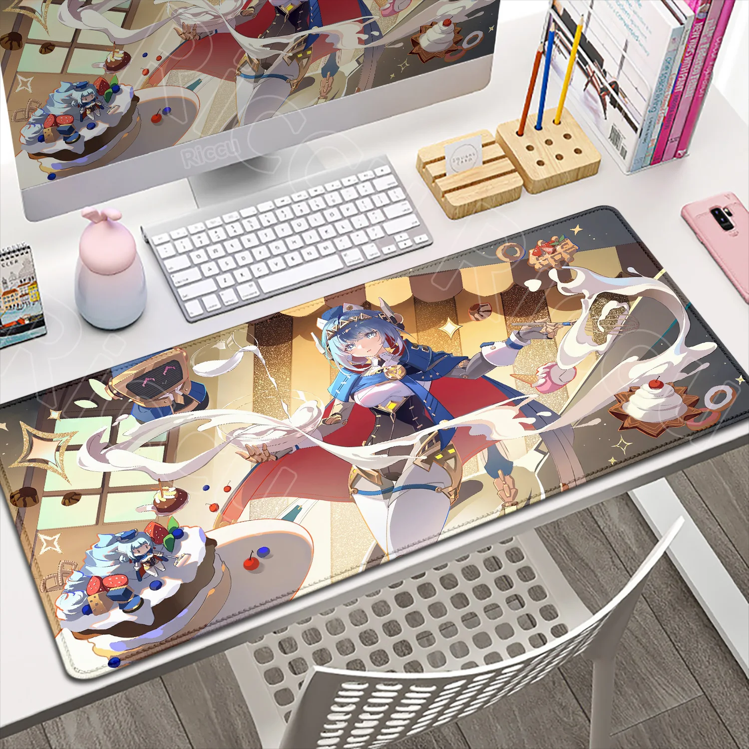 New Ineffa Mouse Pad Pc Gamer Desk Mat Genshin Impact Gaming Accessories Keyboard Large Desk Mat Laptop Anime Cute Girl Mousepad