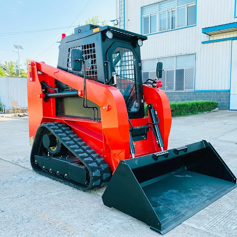 Crawler Skid Steer Loader Compact Track Loader Earthmoving Machinery with Bucket for Construction Material Handling Work Use