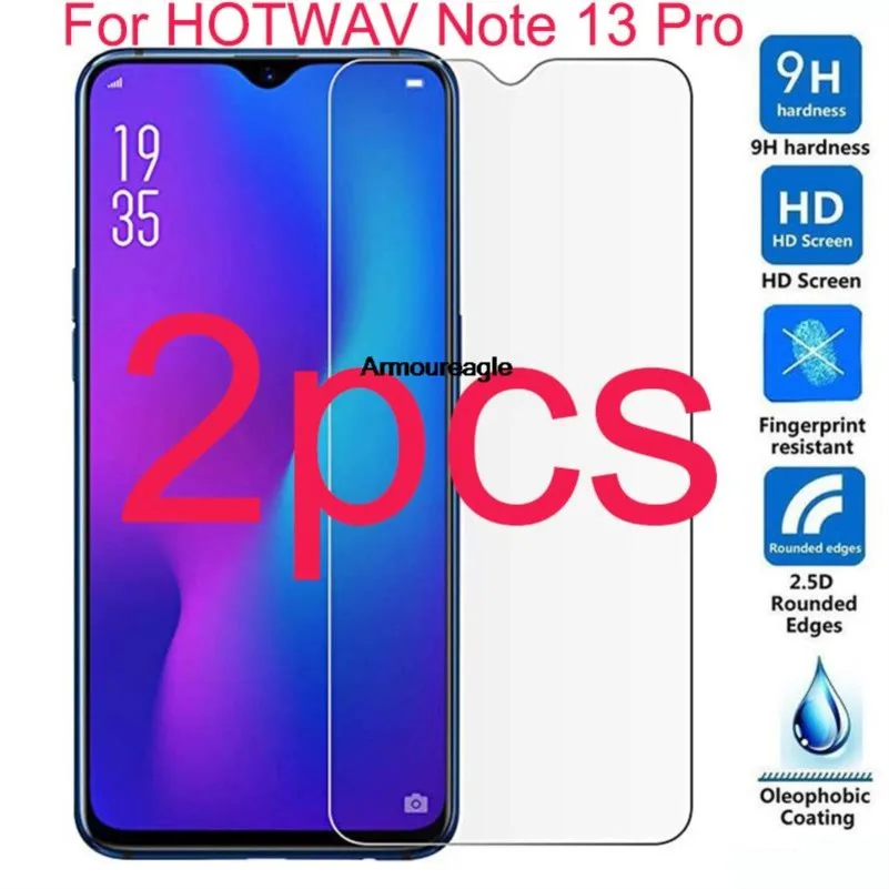 2pcs clear hd tempered glass safety guard on for hotwav note 13 pro 6.6