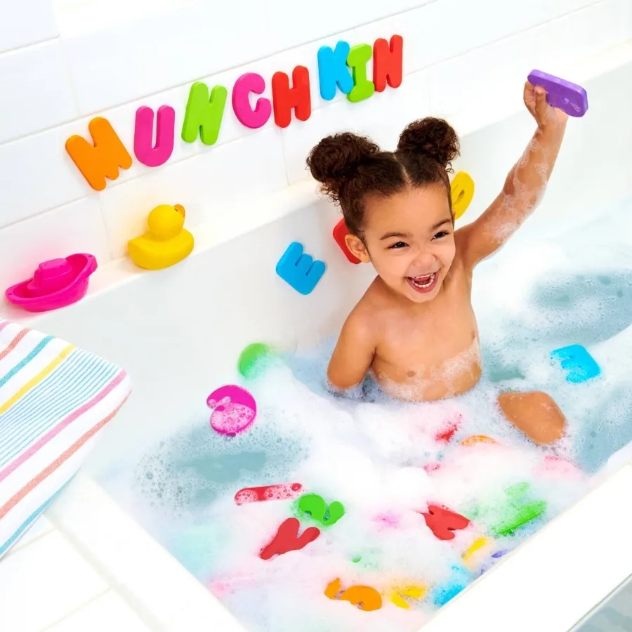 Foam Bath Letters and Numbers,36 Pieces Floating Bath Toy Set,Kids Early Educational Bathtub Learning Toys