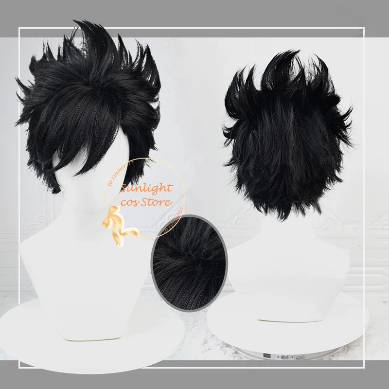 

Anime 30cm Tetsurou Kuroo Tetsurou Cosplay Wig Short Black Heat Resistance Synthetic Hair Cosplay Costume Wigs + Wig Cap