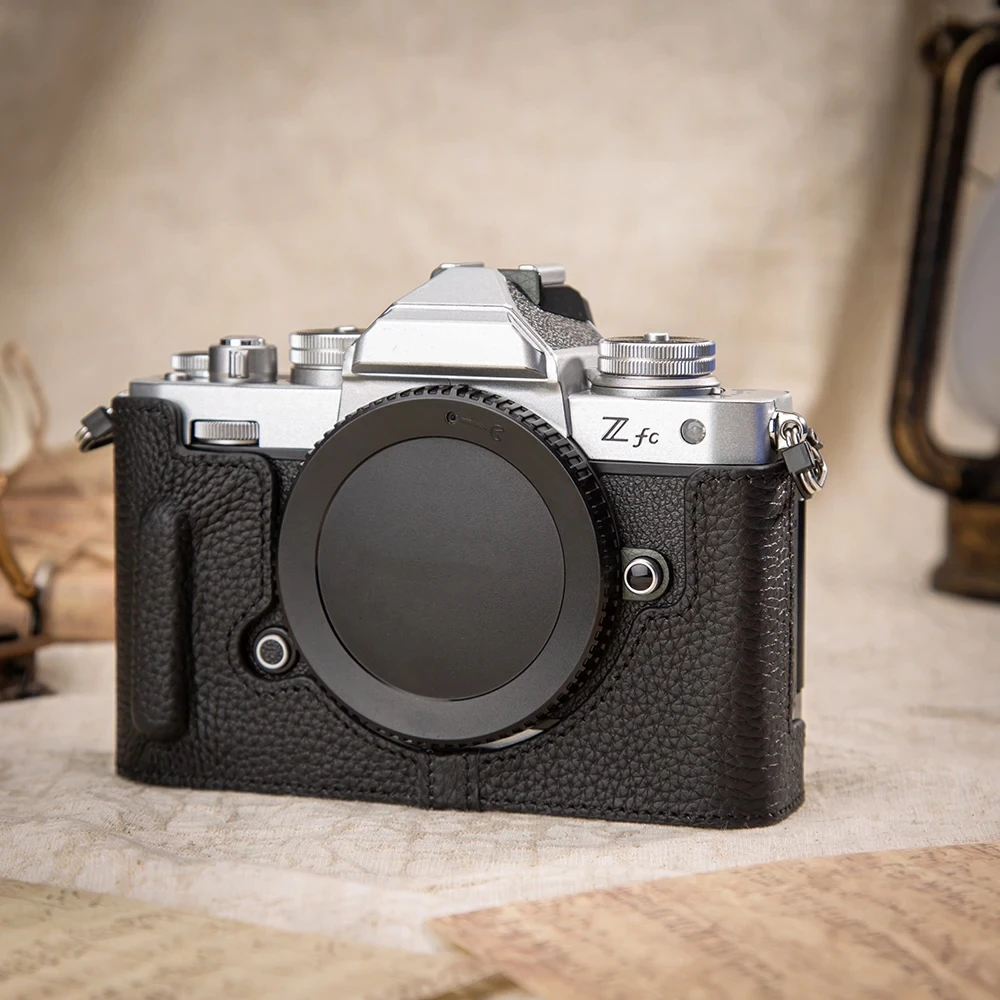 

Camera Half Case Cover Bag For Nikon ZFC Case Camera ZFC Bag Cover Handmade Genuine Real Leather Photography Accessories