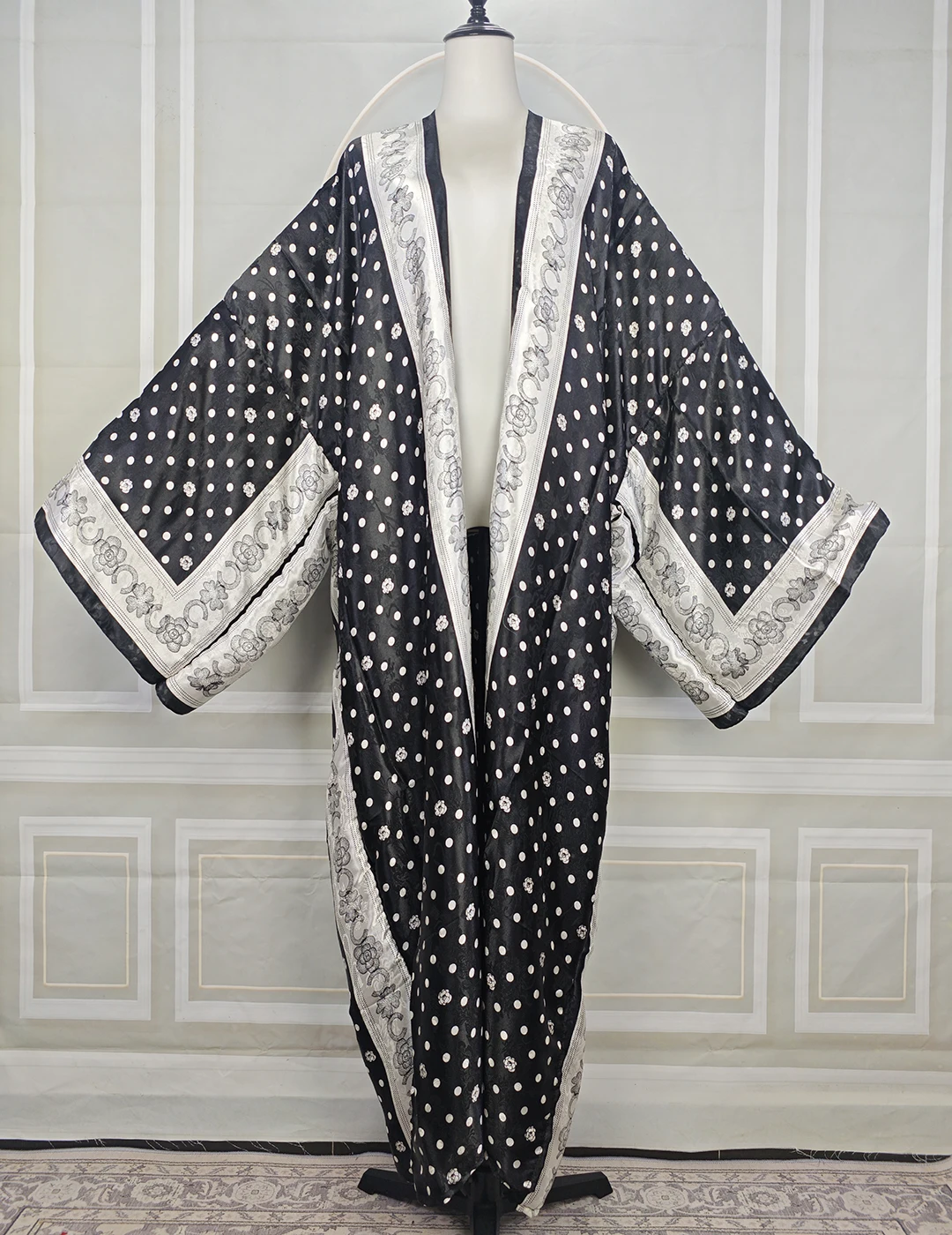 الصيف أنيقة المرأة الحرير المطبوعة فضفاض قفطان الكيمونو حجم كبير مثير سيدة بوهو ملابس الشاطئ التستر الإناث الأفريقية بالأزرار #1