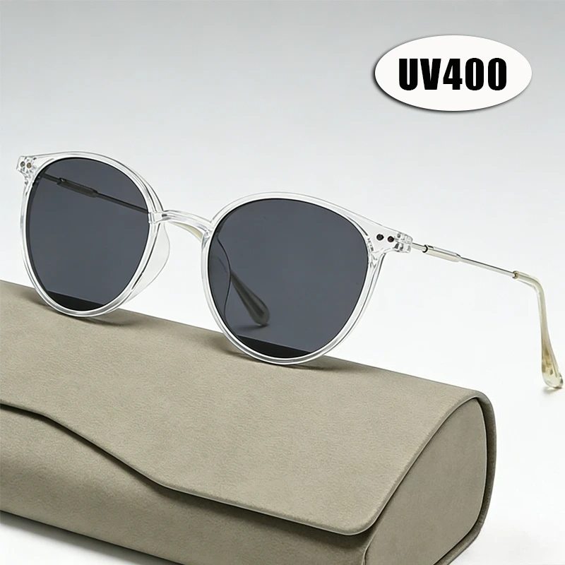 2026 New Vintage Round Sunglasses Fashion Rice Nails Metal Frame Ladies Stylish Eyewear Shades UV400 Outdoor Travel Eyewear