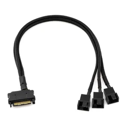 SATA to 3 Pin / 4 Pin Fan Adapter 15 Pin SATA to 12V PC Case Fan Splitter Extension Power Cable Adapter