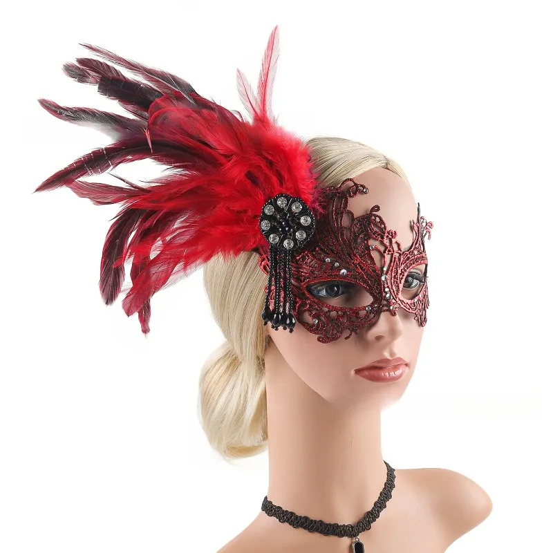 Halloween Feather Ball Mask Sexy Mask Party Queen Eye Mask Makeup Props Carnival Gorgeous Party Costume Accessories Fashion