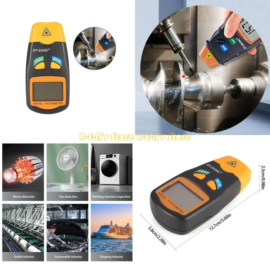 Y1AD Portable Digital Tachometer High Precise Speedometer With Large Screen, Measure 2.5Rpm To 99999Rpm Ranges