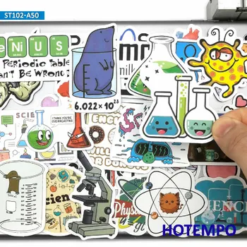 50 Stuks, Chemie laboratorium, Wiskundig symbool, Element Formule, Wetenschap Stickers, voor Scrapbook Dagboek Bagage Telefoon Laptop Auto Fiets Motorfiets Skateboard Helm, Stickers Speelgoed