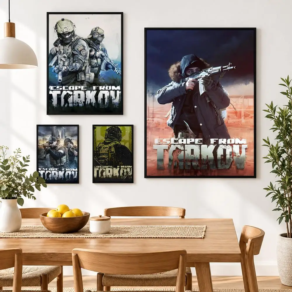 Game Escape From Tarkov FPS Poster Waterproof HD Modern Peel And Stick Wall Decor Living Room Dorm Garage
