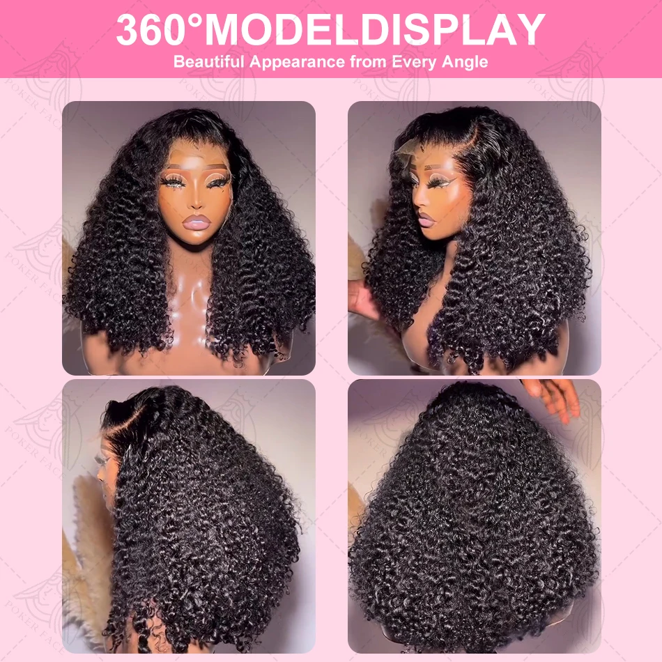 Curly Short Bob Human Hair Wigs 13x4 13X6 HD Lace Frontal Wig Brazilian Deep Wave 5x5 Closure Wig For Women Pre Plucked