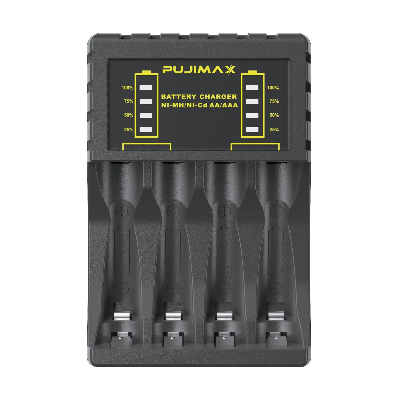 4-gniazdowa inteligentna ładowarka Ni-Mh do akumulatorów 1,2 V AA/AAA Ni-MH/Ni-CD z wyjściowym zasilaniem USB i wyświetlaczem LED