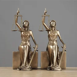 2pcs/set Creative Home Decor Artwork Antique Greek Justice Goddess Statue Fair Angels Resin Bookends Study Room Decoration