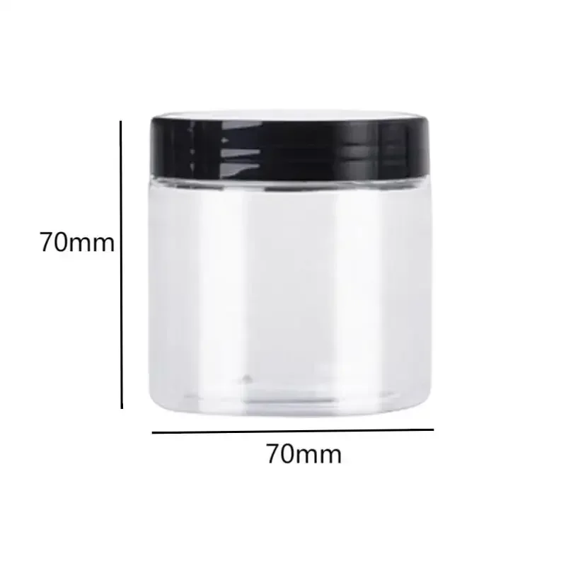 20pcs 200ml Empty Clear PET Jar Refillable Sample Bottles Face Cream Jar Lotion Cosmetic Container Travel Bottle Storage Suupply