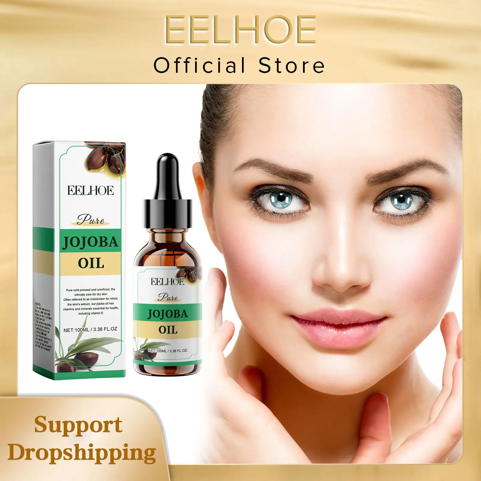 

EELHOE Organic Jojoba Oil Anti A-ging Firm Skin Care Products Face Lift Hydrating Face Moisturizing Vitamin E for Skin Oil 100ml