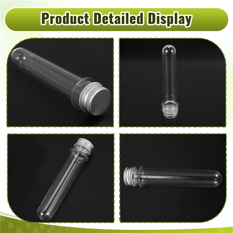 

25 Pcs 45ML Plastic Test Tubes Metal Cap Screw Lid Containers 45ML Plastic Test Tubes Containers For Cosmetic Travel Lotion