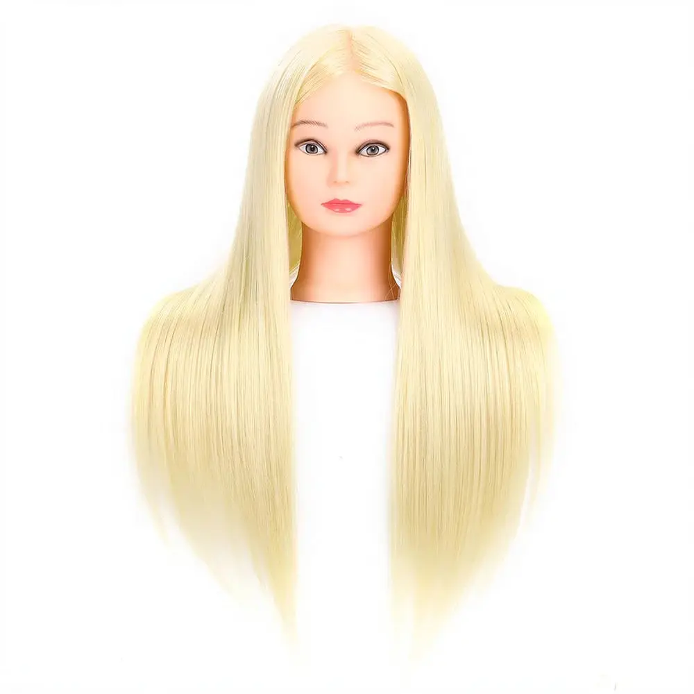 Heat Resistant Synthetic Mannequin Head For For SiHua Styling Hairdressing Practice Braiding Cutting Long Straight Hair Doll