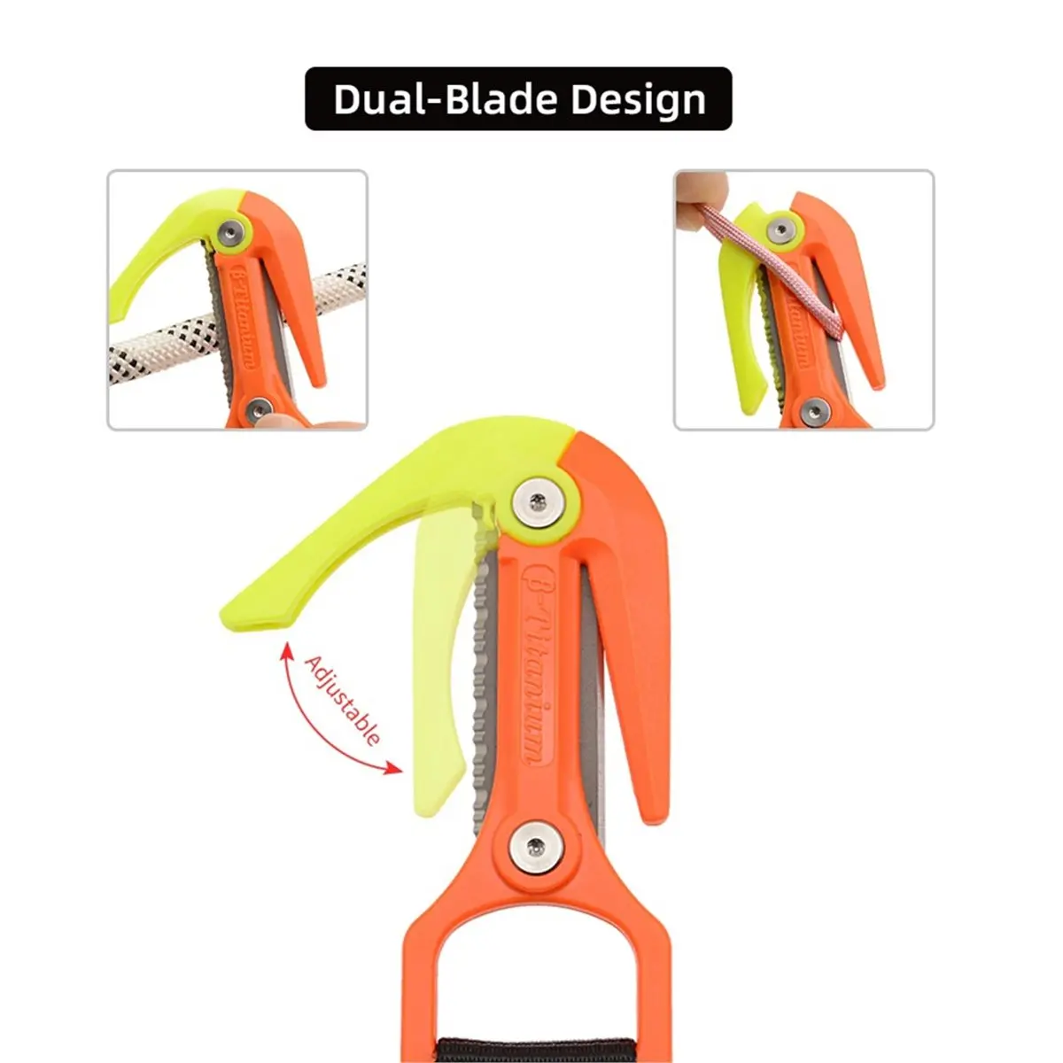update. Scuba Diving Titanium Alloy Underwater Rope Cutter Cutting Special Knife Spearfishing Dual-Blade Safety Rescue Tool