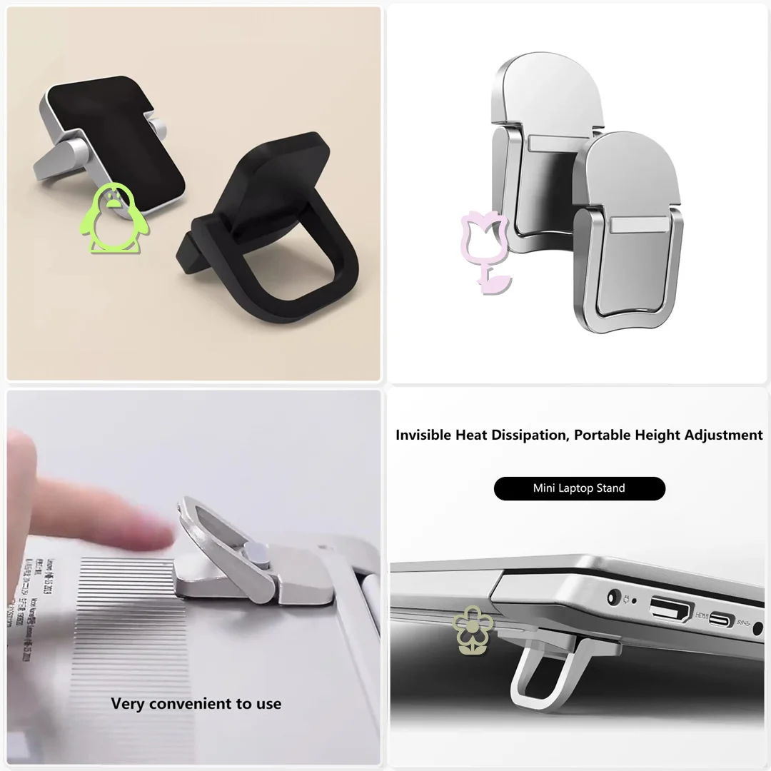 Mini Portable Laptop Stand Holder Legs Notebook Support Keyboard Riser Airplane Seat Tray Table Work Setup