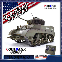 Coolbank Stuart M5a1 Electric Remote Control Tank Simulation Military Model Toy 360 ° Battery Rotating Children'S Toy Gift