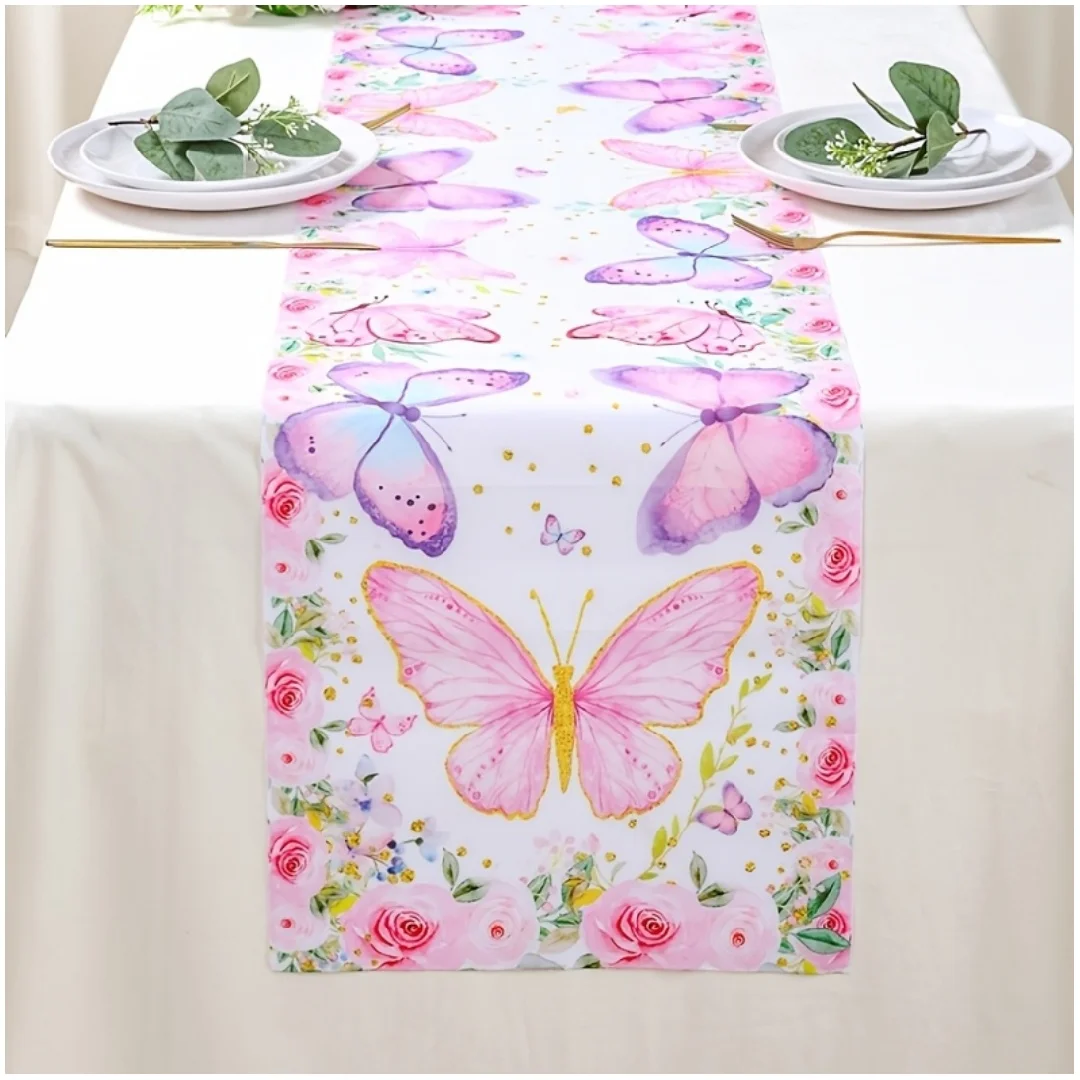 1 pièce de décoration de table élégante en forme de papillon rose et de fleur, design papillon et fleur, pour anniversaires, mariages et autres événements festifs