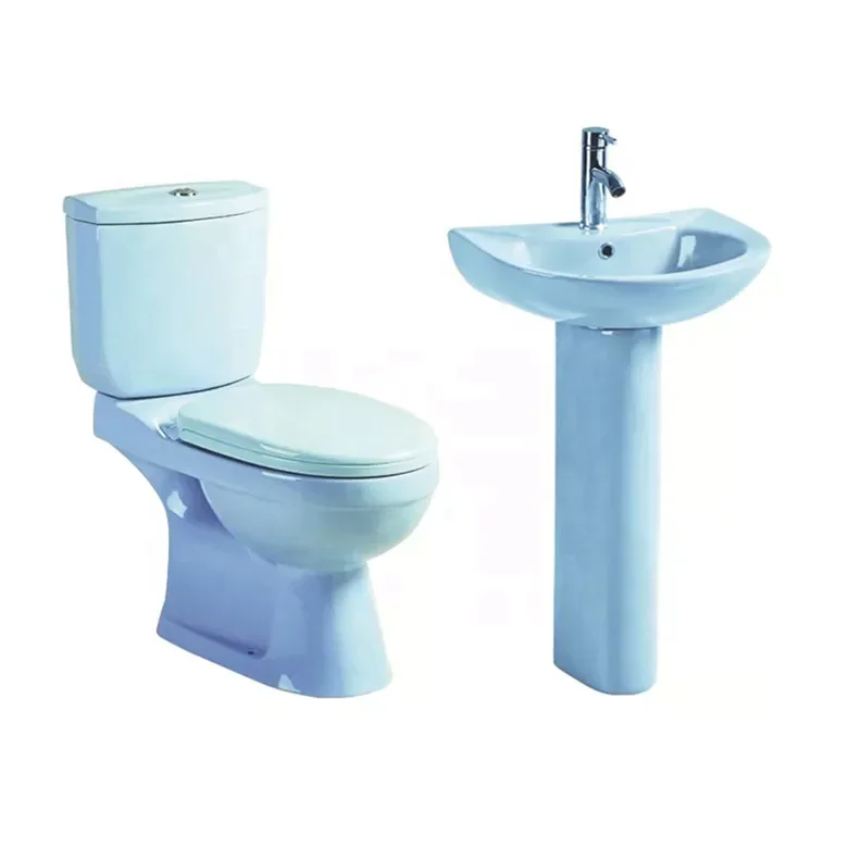 New Color Wc Wash Down  Water Closet Sanitary Ware One Piece Sky Blue Ceramic Toilet