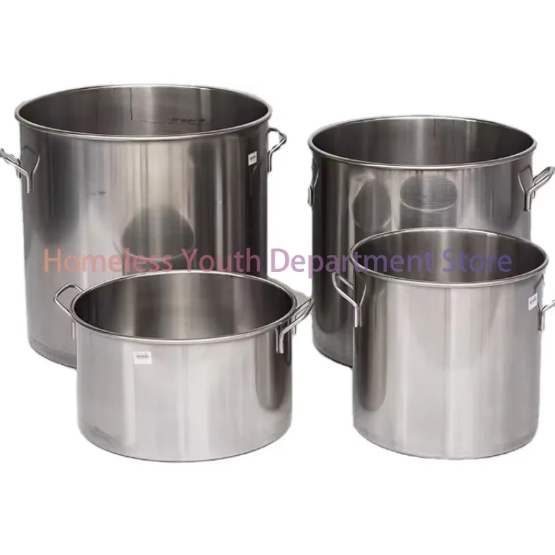 

Очень толстая глубокая кастрюля из нержавеющей стали 304 с крышкой, ведро для супа для ресторана и отеля, кастрюля для супа, кухонное оборудование