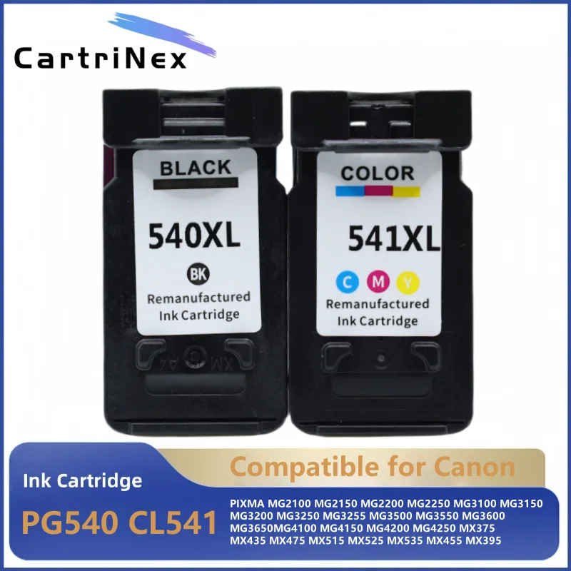 

Compatible PG540 CL541 PG-540 CL-541 For Canon 540XL 541XL Ink Cartridge Pixma MG4250 MG3250 MG3255 MG3550 MG4100 MG4150 Printer