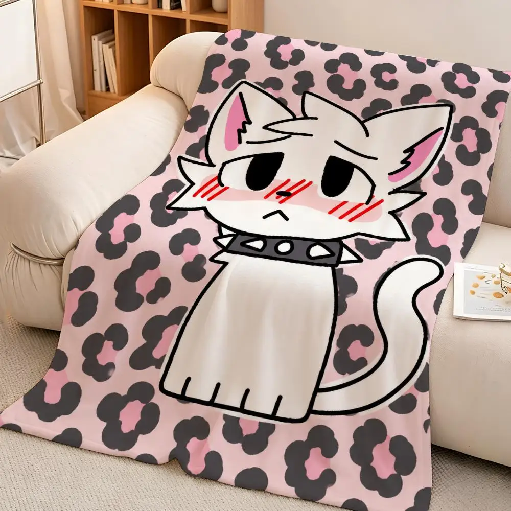 Meme B-Boykisser Internet Cute Viral Funny Classic Throw Soft Warm Flannel Blanket Lightweight for Sofa Bed Couch Travel Adults