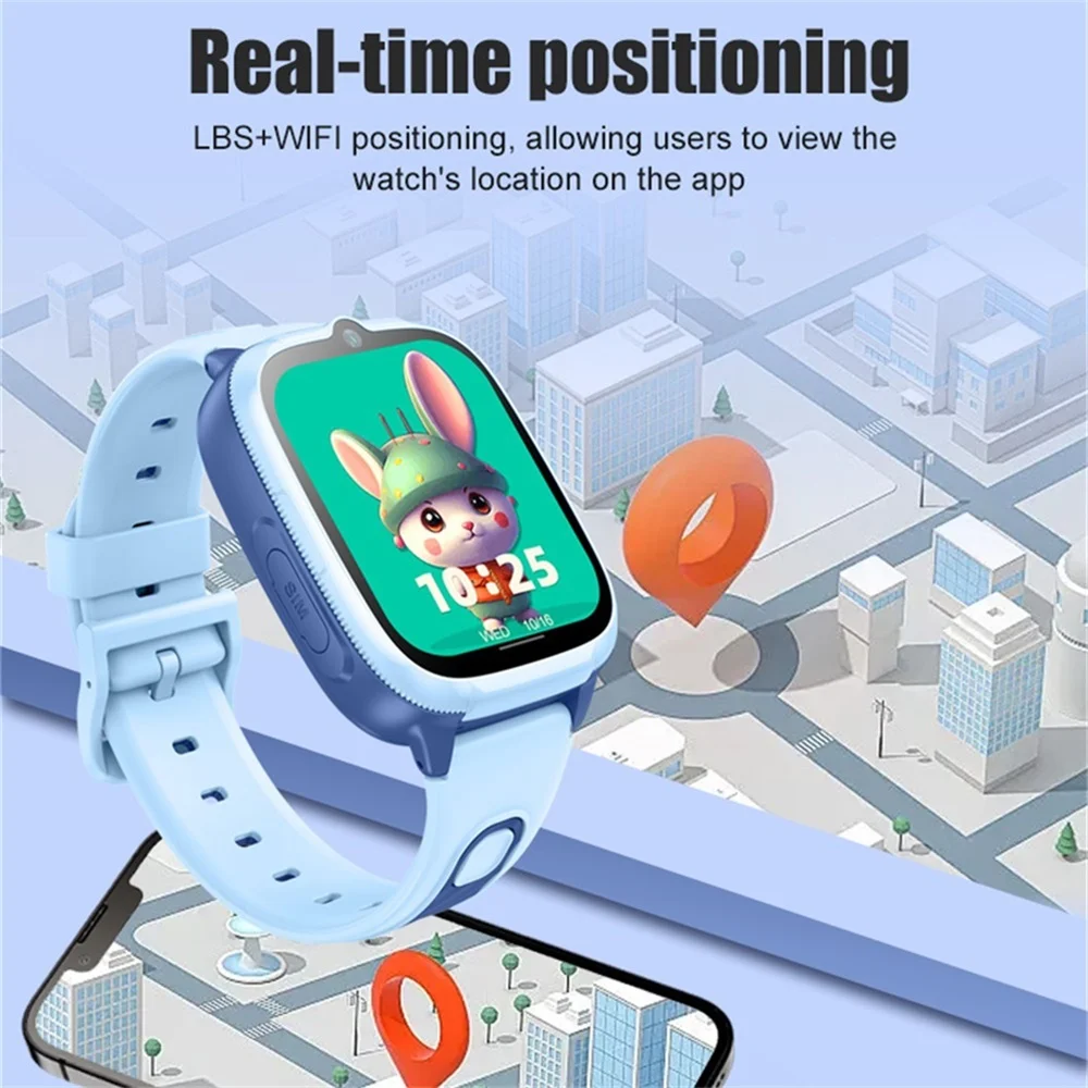 

Детские смарт-часы 1,83 дюйма с 4G, видеозвонками, LBS, Wi-Fi позиционированием, голосовыми вызовами, водонепроницаемые, с функцией SOS, калькулятором, для школьников