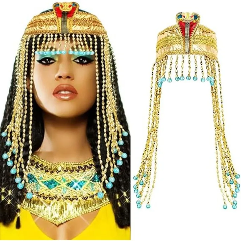 Cleopatra zendspoel gouden Medusa Snake hoofdband Egyptisch kostuum Halloween haaraccessoires voor vrouwen