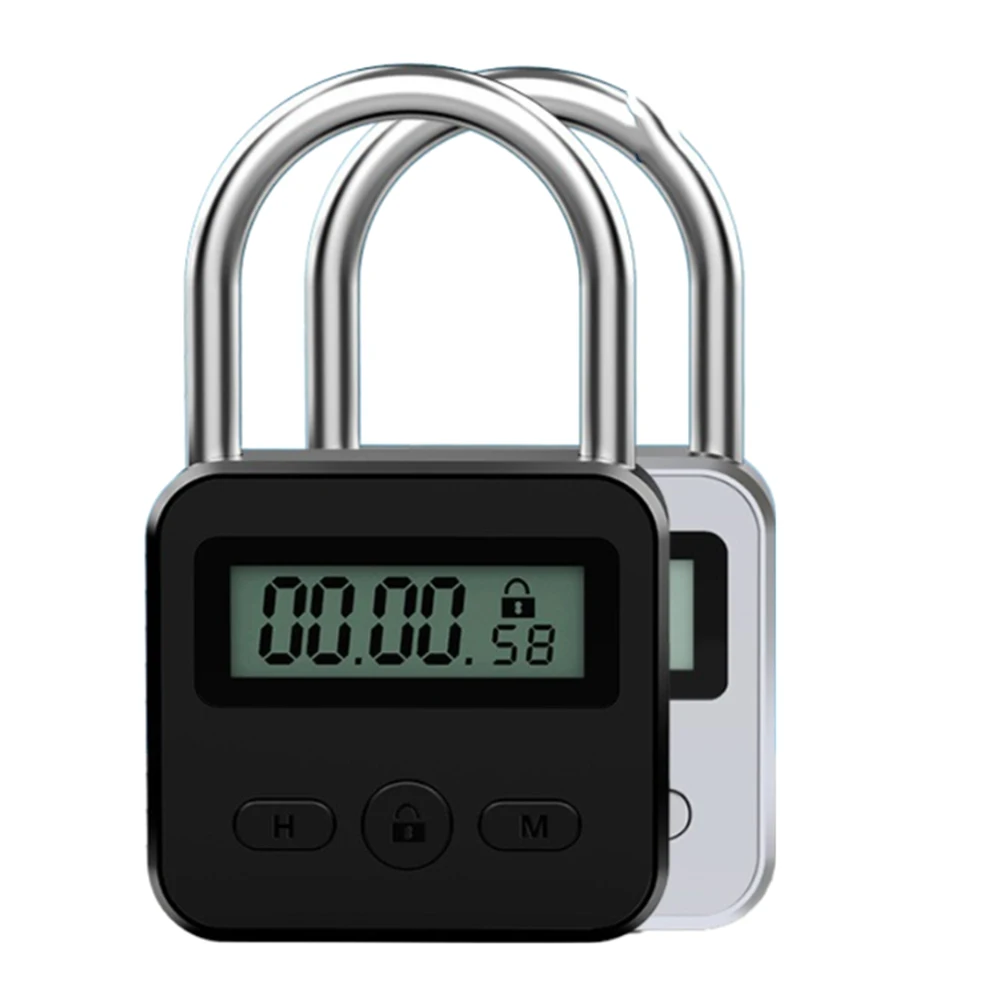 Metal Timer Lock with LCD Display Multi Function Electronic Padlock for 99 Hour Timing and Automatic Unlocking