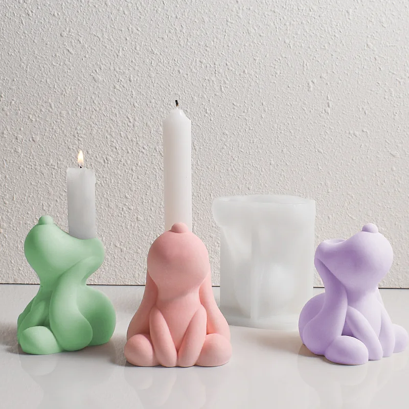 

Большие уши собаки подсвечник формы DIY домашний декоративный щенок подсвечник штукатурка бетонная форма ремесленный орнамент форма для эпоксидной смолы