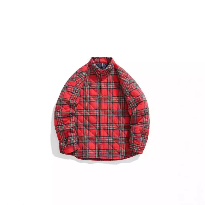 Men\'s American Vintage Cotton-Padded Jackets For Men Embroidered Label Men Clothing Winter Warm Thick Jacket Casual Couple Coat