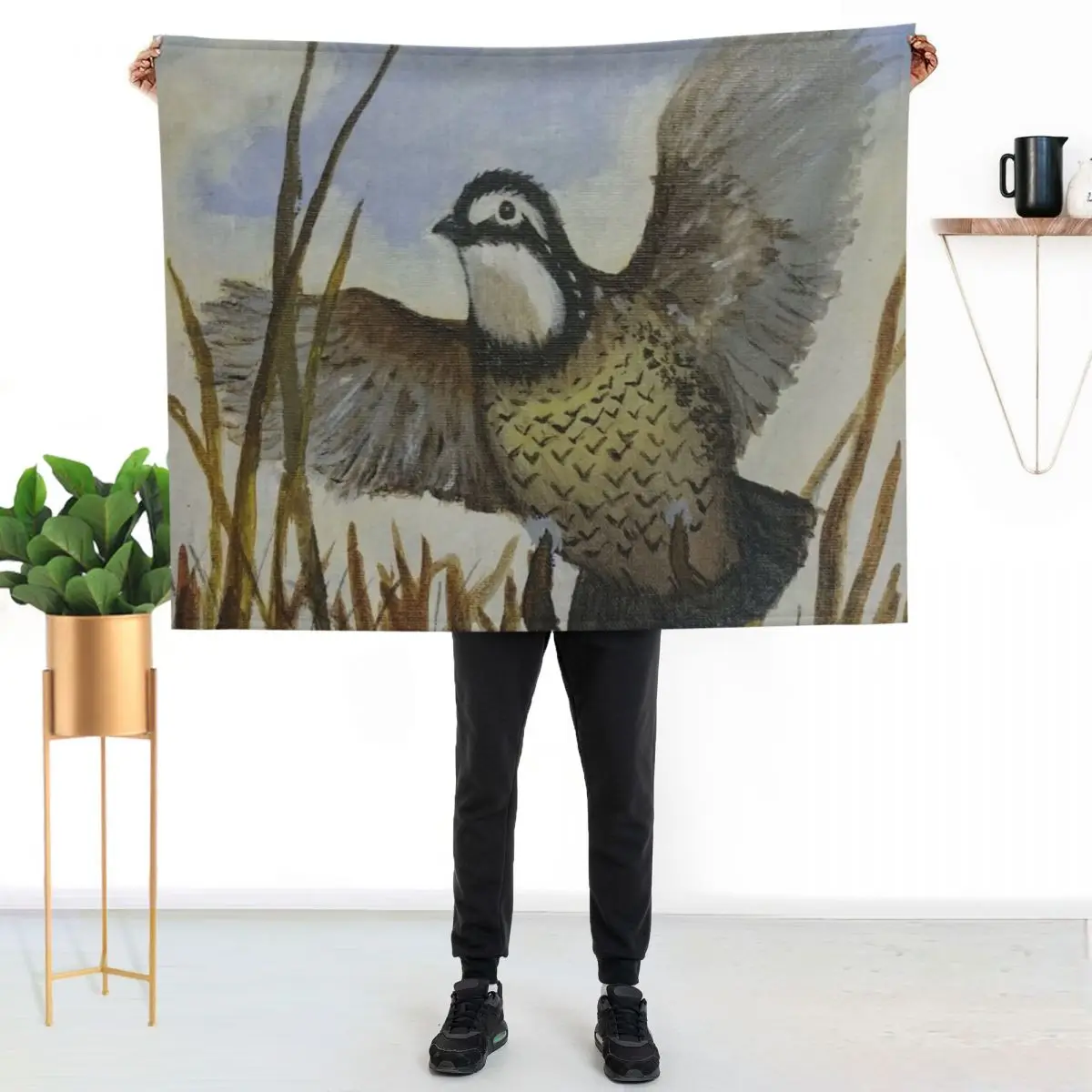 Bobwhite Quail Flushed Throw Blanket Warm Comfortable Blanket for Office Napping
