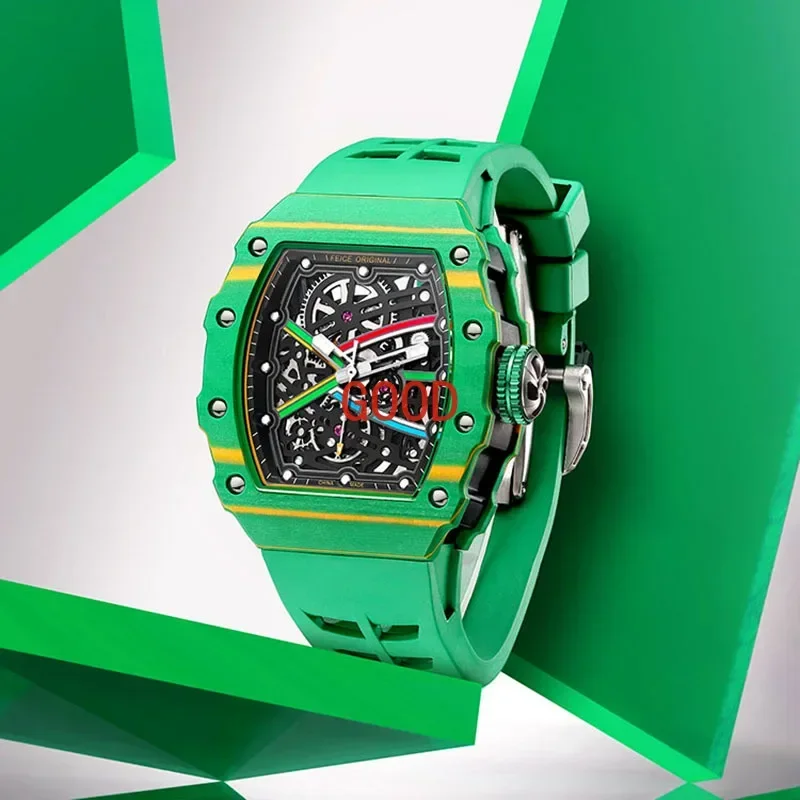 

FEICE-Reloj de pulsera de zafiro para hombre, accesorio masculino resistente al agua 50M, con movimiento automático,