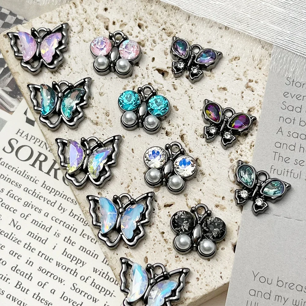 

10pcs Handmade Black Color Pendants Butterfly Alloy Pendant Charms Necklace Earrings Pendant Connectors Diy Jewelry Making