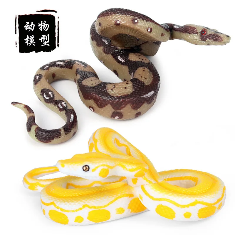 Simulation Of Wild Animal Snake Toy Golden Python Model Amphibious Reptile Snake Trick Toy