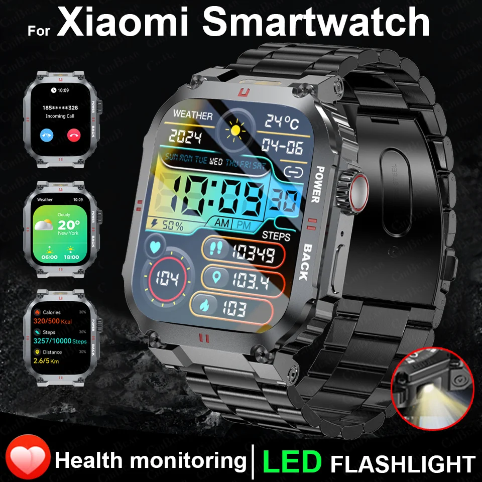 

Спорт на открытом воздухе Фитнес Смарт-часы Мужчины 1,91-дюймовый экран Bluetooth Вызов AI Голосовой пульс IP68 Водонепроницаемые умные часы для Xiaomi