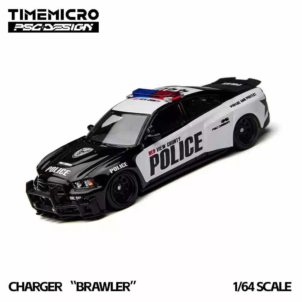 TimeMicro x PSC DESIGN 1:64 Charger Brawler Rivals Police Car Diecast Model Car Collect Limited Edition Alloy