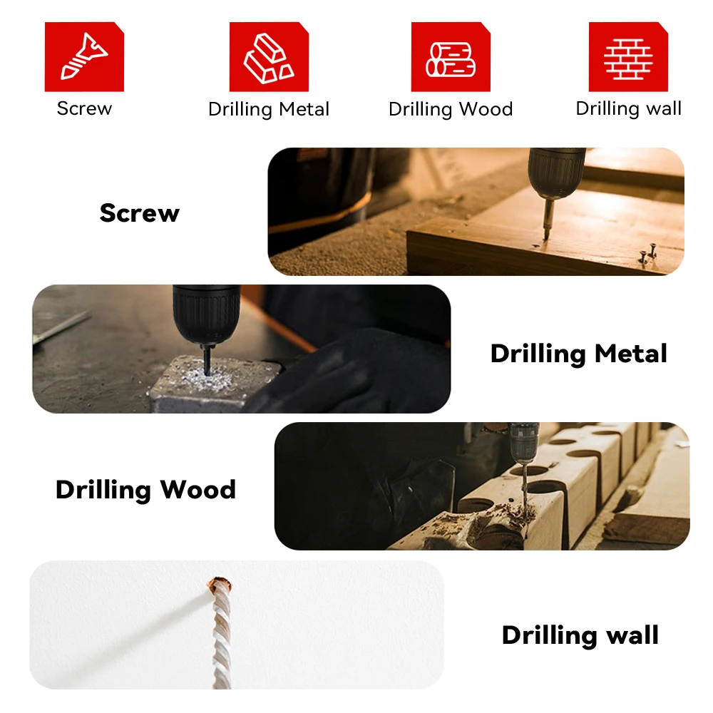 ONEVAN 25 + 3 عزم الدوران مثقاب كهربائي بدون فرش 450N.M مفك كهربائي لاسلكي تأثير الحفر أدوات كهربائية لبطارية 21 فولت 18 فولت