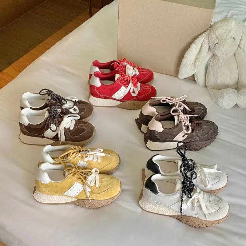 Soft-Leather 7cm Arch Support ~ Women's Casual Athletic Sneakers with Built-in Heel Lift and Thick “Popcorn” Sole