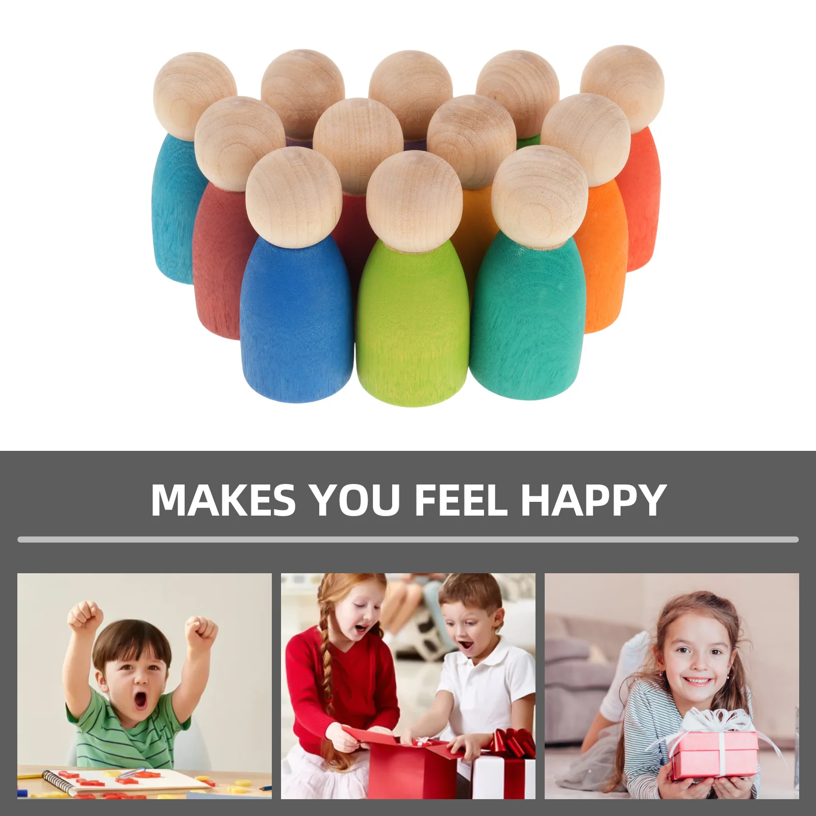 Piquets de tri des couleurs arc-en-ciel pour les tout-petits, blocs de construction Montessori, motricité Fine, apprentissage préscolaire, 12 pièces