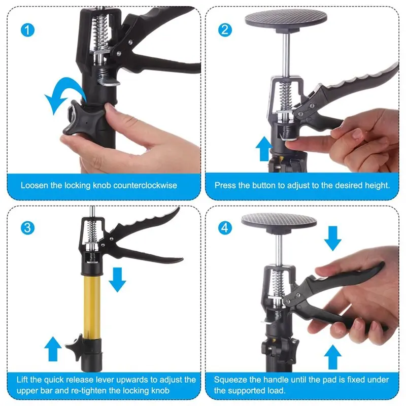 DT17 Telescopic Adjustable Wall Cabinet Support Rod Countertop Bracket for Bathroom Vanity Mirror 50-115cm
