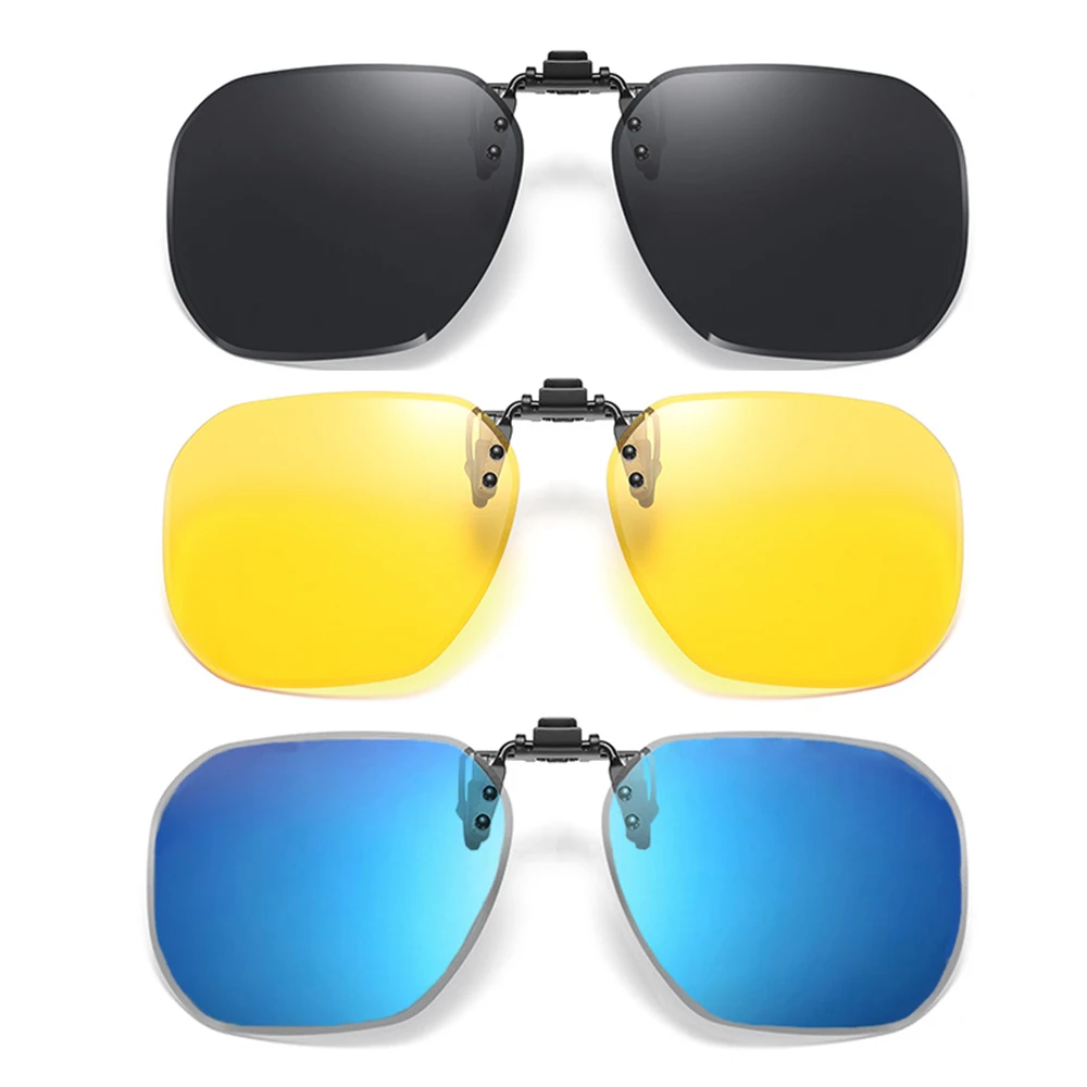 VIVIBEE – lunettes de soleil surdimensionnées à clipser, rectangulaires, polarisées, vision nocturne, pour la conduite, UV400, grande taille