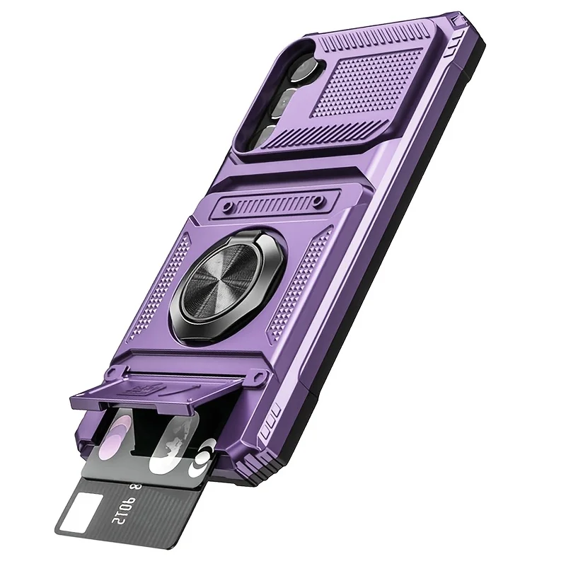 Hülle für Samsung A57 A37 A27 A17 5G S26 S25 Ultra FE mit magnetischem Drehring-Ständer, robuster Fallschutz und Brieftaschenfunktion