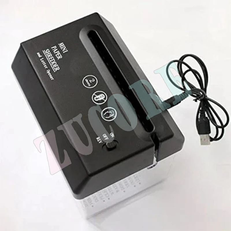 Portable Mini Paper Shredder Electric USB Battery Operated Shredder Documents Paper Cutting Tool for Home Office