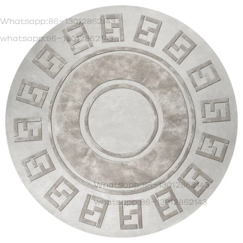 Round modern Italian light luxury imported wool silk living room dining room carpet bedroom handmade blanket