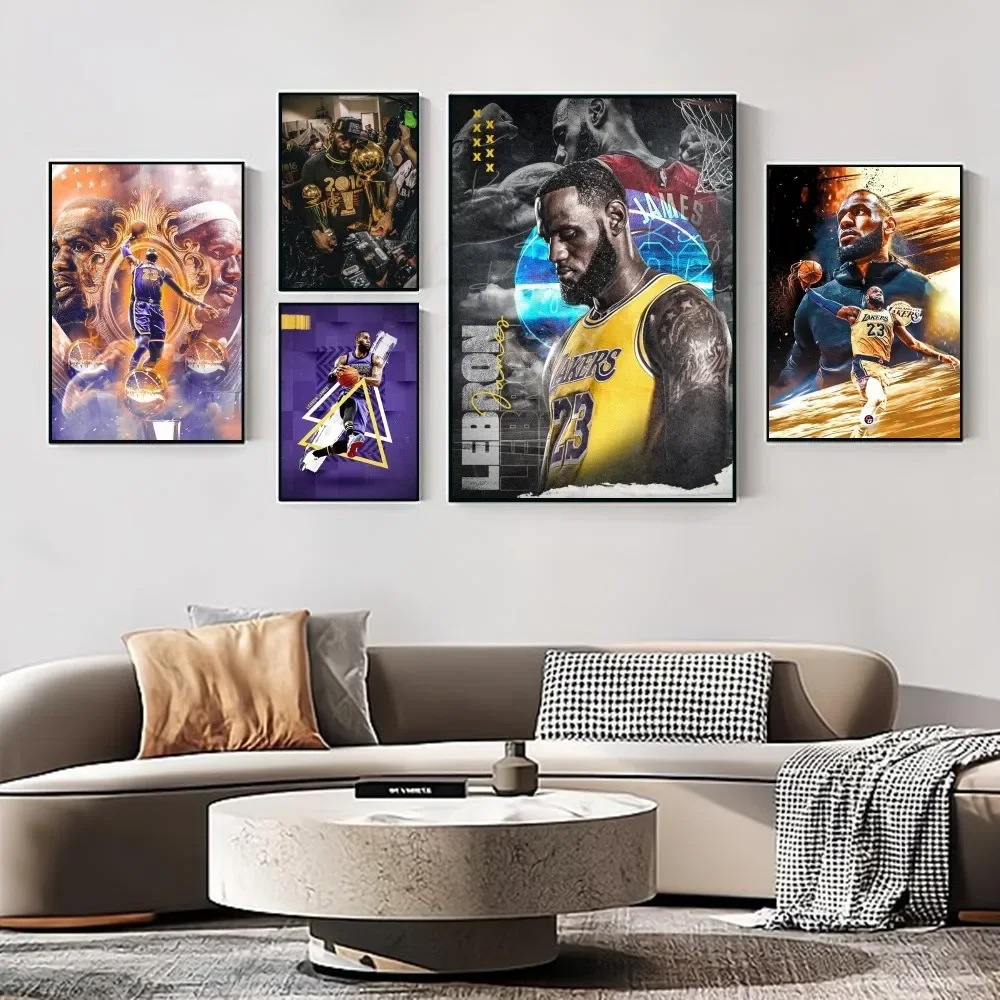 1pc Basketball Player L-LeBron- James Basketball-N-Nba Poster Poster Stickers Home Decor Aesthetic Art Mural Room Decor Digital